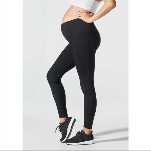 Blanqi Hipster contour leggings sport support size large black Maternity pants - Picture 1 of 6